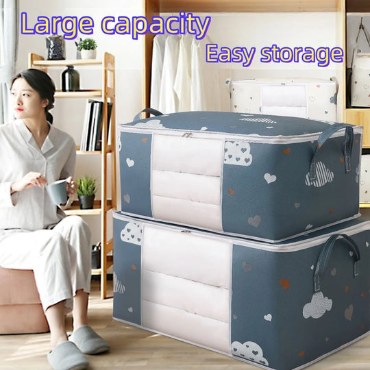 G Home Large Capacity Storage Bag with Handles Dustproof Non-Woven Closet &amp; Bedding Organizer