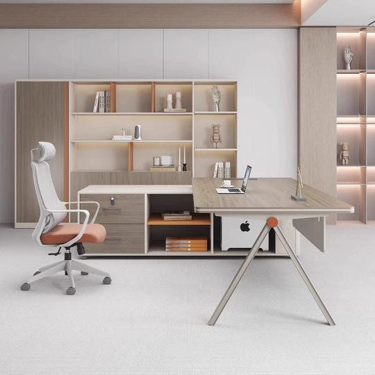 G Workspace Large Executive Wooden Office Desk Modern Wood Office Table for Home &amp; Business