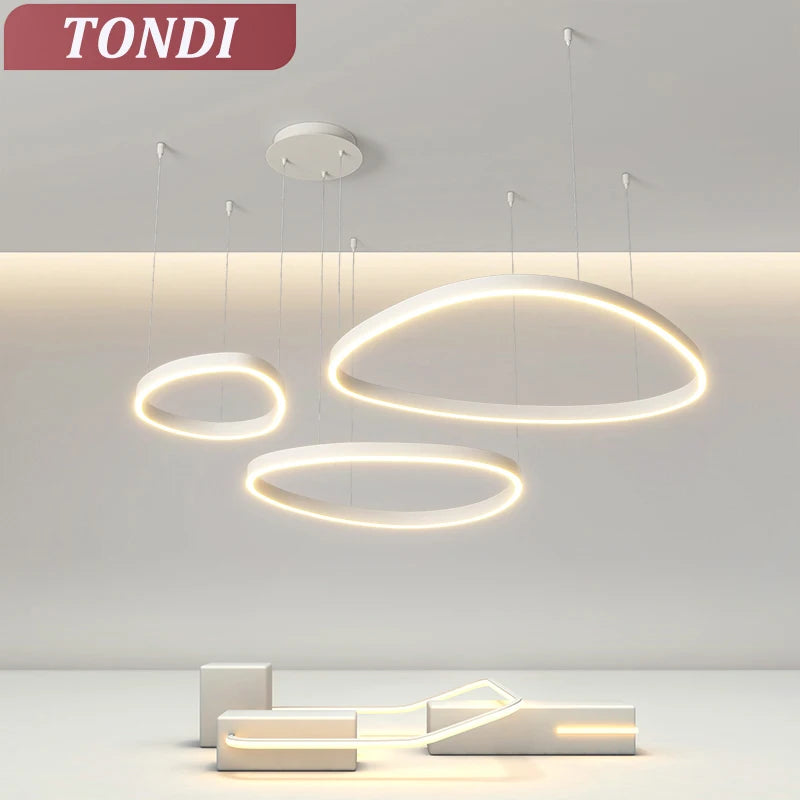 G Living Modern LED Ring Chandelier Contemporary Ceiling Light for Living Room, Dining Room & Bedroom