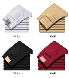 2023 New  Autumn Wine Red Jeans Men Fashion Casual Classic Style Business Straight Fit Soft Trousers Male Advanced Pants