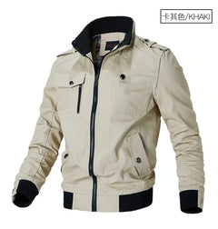 2024 Autumn New Men's Casual Jacket American style Fashion Stand-up Collar Thick Denim Cargo Pants Pure Cotton Man Coat Clothes