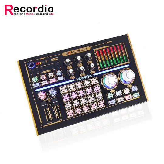 G-Mix GAX-N8 Podcast Equipment Bundle 48V Condenser Microphone &amp; Professional Recording Sound Card Kit