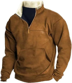 European and American Men's Half-Zipper Hoodie, Spring and Autumn 3D Digital Printing High Neck Long Sleeve Hoodie