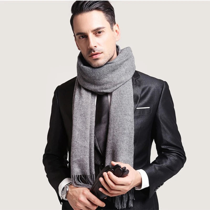 G Style Unisex Winter Wool Scarf Soft Long Tassel Warm Shawl