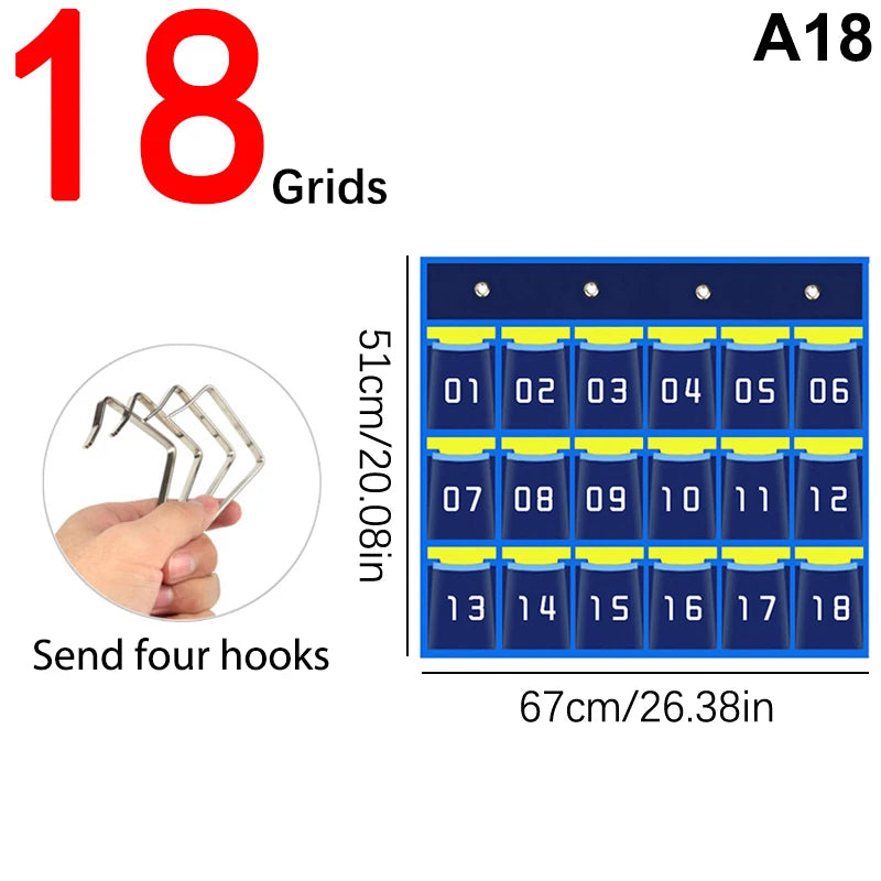 G Workspace Numbered Pocket Chart Over-the-Door Organizer Classroom &amp; Homeschool Storage Solution
