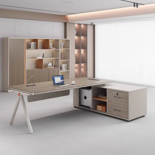 G Workspace Large Executive Wooden Office Desk Modern Wood Office Table for Home &amp; Business
