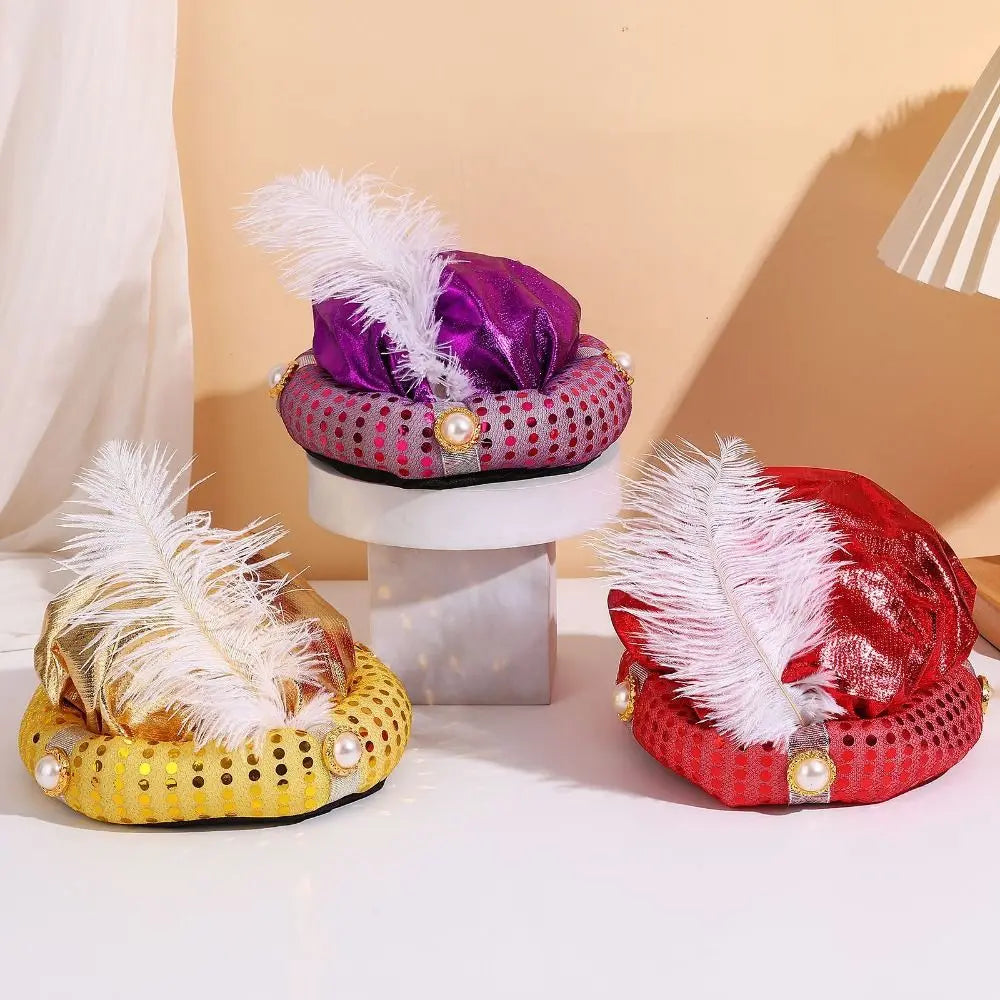 G Costume Sultan Turban Hat Arabian-Inspired Costume Head Wrap for Adults &amp; Kids