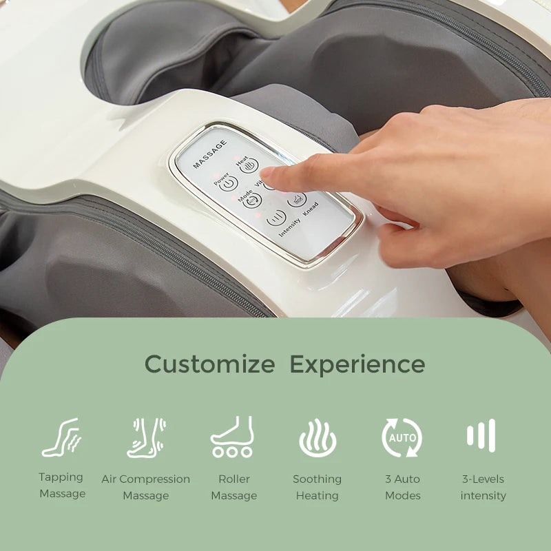 G Active Electric Calf &amp; Foot Massager with Heat Air Compression Shiatsu Leg Massage Machine