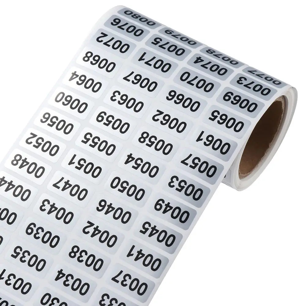 G Workspace 2000PCS Consecutive Number Stickers (1–2000) Self-Adhesive Inventory & Asset Labels