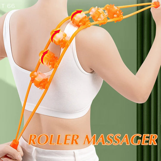 G Active Manual Back &amp; Neck Massage Roller Rope Massager for Muscle Relaxation