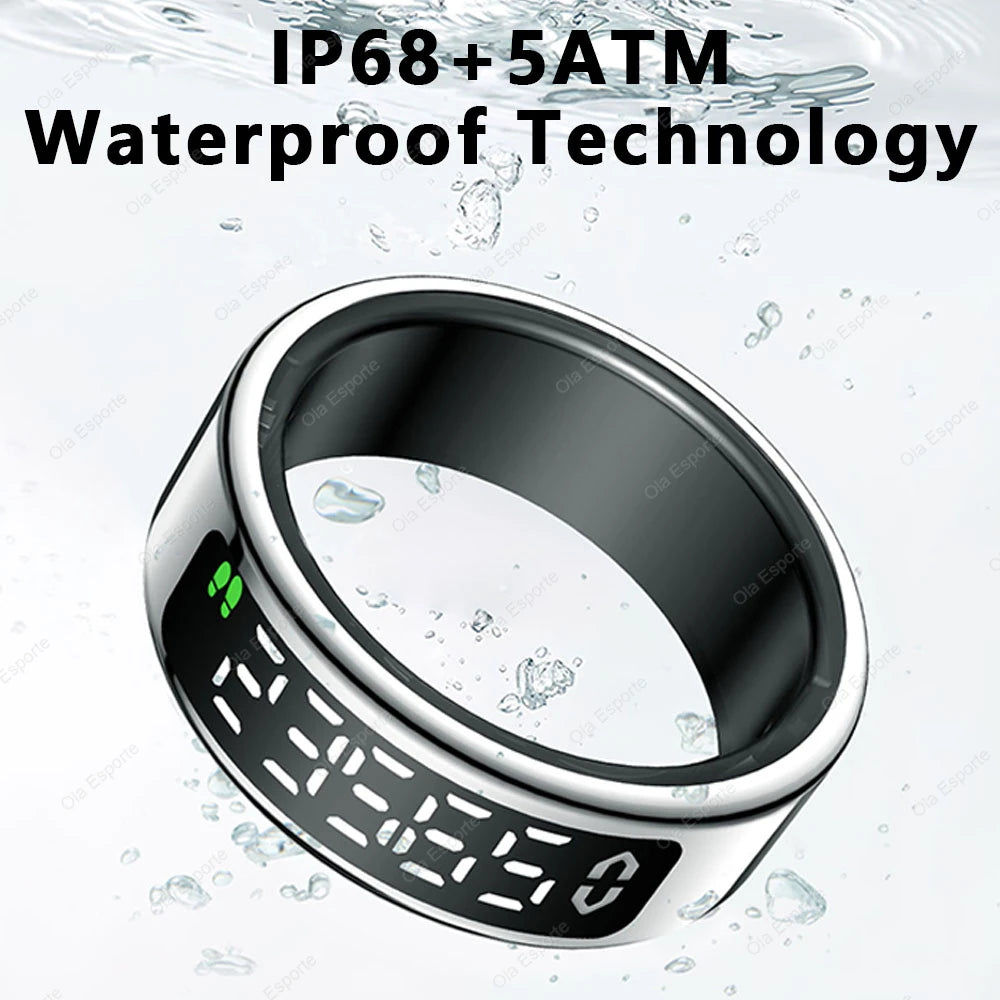 G Active Smart Ring with Touch Display Wireless Charging &amp; 5ATM Waterproof Smart Ring for Men &amp; Women