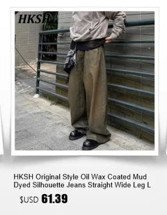 HKSH Men's Punk Darkwear High Street Nihce Design Shirts Sleeve Detachable Necktie Casual Tops Summer Spring Chic Blouse HK0006