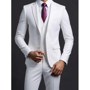 G Style Men's 3-Piece Business Suit  Slim Fit Blazer, Vest & Trousers for Weddings & Formal Events