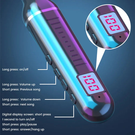 G Audio Bluetooth 5.3 Wireless Neckband Earphones Magnetic Earbuds with LED Display &amp; HD Stereo Sound