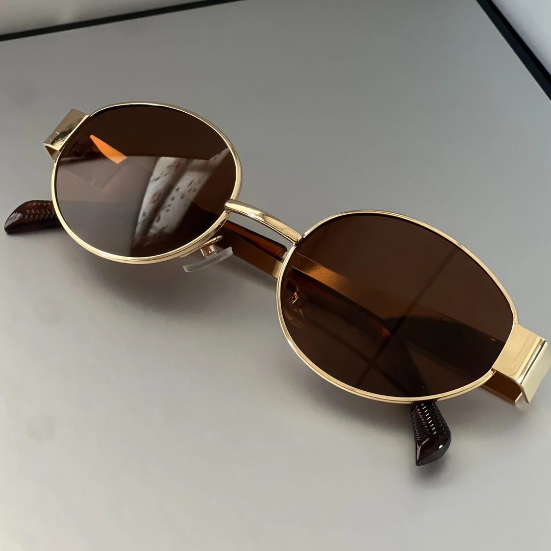 G Style Metal Oval Sunglasses Retro Unisex UV400 Fashion Eyewear