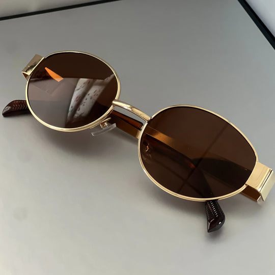 G Style Metal Oval Sunglasses Retro Unisex UV400 Fashion Eyewear