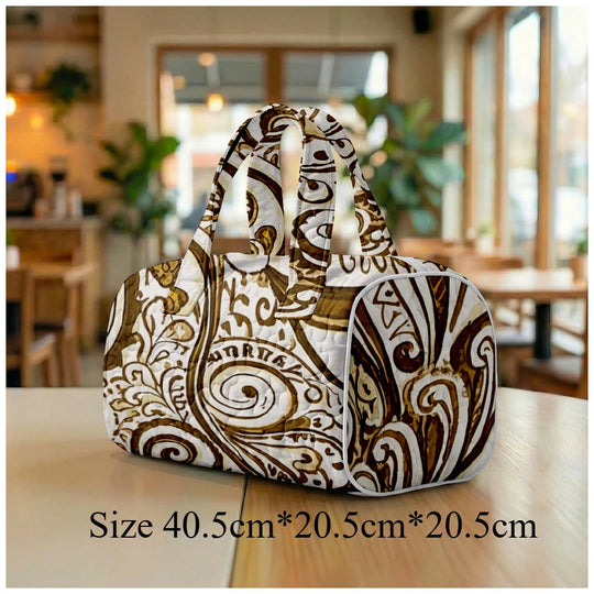 G Travel Quilted Tote Bag Large Paisley Print Shoulder Handbag for Travel &amp; Everyday Use