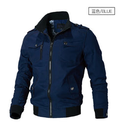2024 Autumn New Men's Casual Jacket American style Fashion Stand-up Collar Thick Denim Cargo Pants Pure Cotton Man Coat Clothes