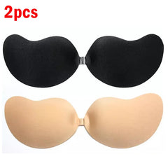 Women Invisible Push Up Bra Backless Strapless Bra Seamless Front Closure Bralette Underwear Women Self-Adhesive Silicone Sticky