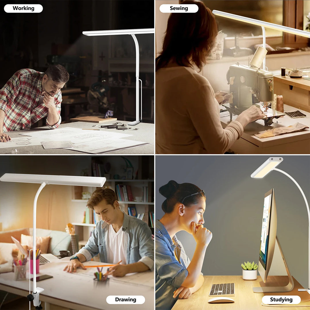 G Workspace LED Desk Lamp with Flexible Gooseneck Stepless Dimmable Workspace Light