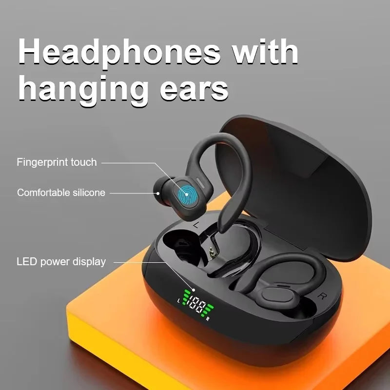 G Audio Bluetooth 5.3 Sport Earbuds Wireless Earphones with LED Display, USB-C Charging & Noise-Reducing Microphone