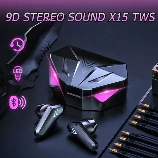 G Audio X15 TWS Bluetooth 5.0 Gaming Earbuds HiFi Stereo Wireless Earbuds with Built-In Microphone