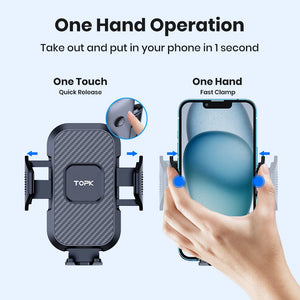 G Drive TOPK Auto Lock Car Phone Holder 360° Universal Air Vent Mount for iPhone & Android