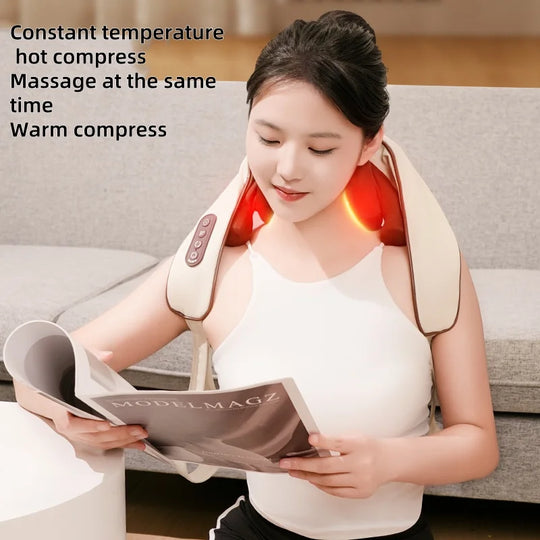G Active Shiatsu Neck &amp; Shoulder Massager with Heat Electric Deep Kneading Back Massager
