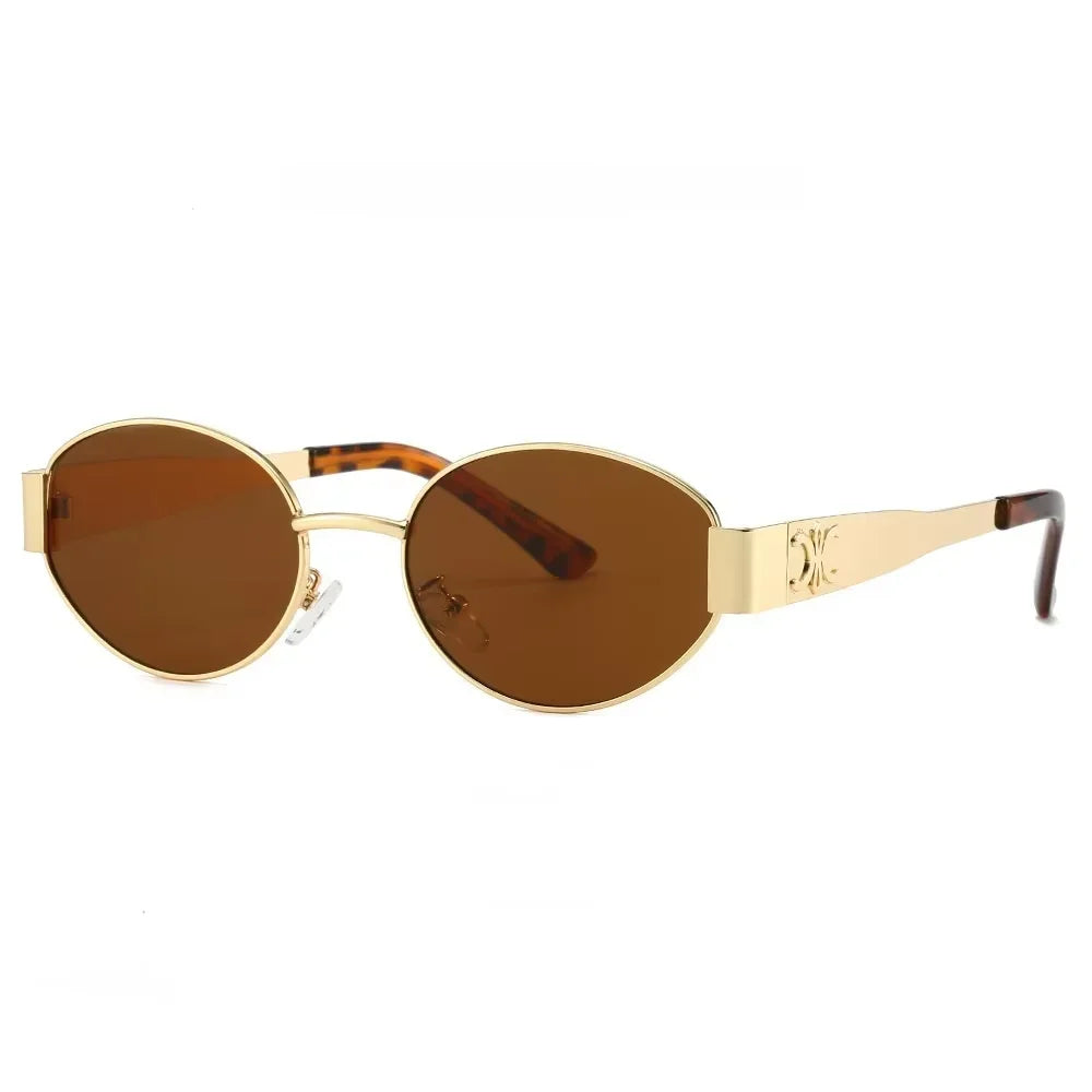 G Style Luxury Oval Metal Sunglasses Unisex UV400 Fashion Eyewear