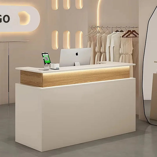 G Workspace Luxury Reception Desk Modern Front Counter for Salon, Spa, Office &amp; Commercial Reception Areas