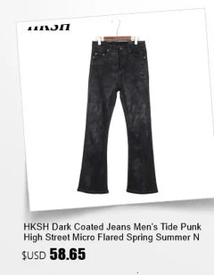 HKSH Men's Punk Darkwear High Street Nihce Design Shirts Sleeve Detachable Necktie Casual Tops Summer Spring Chic Blouse HK0006