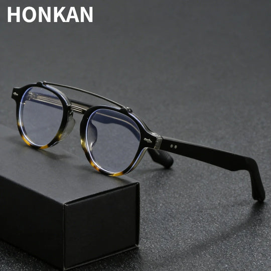 G Style Retro Blue Light Blocking Glasses Double Bridge Unisex Frames