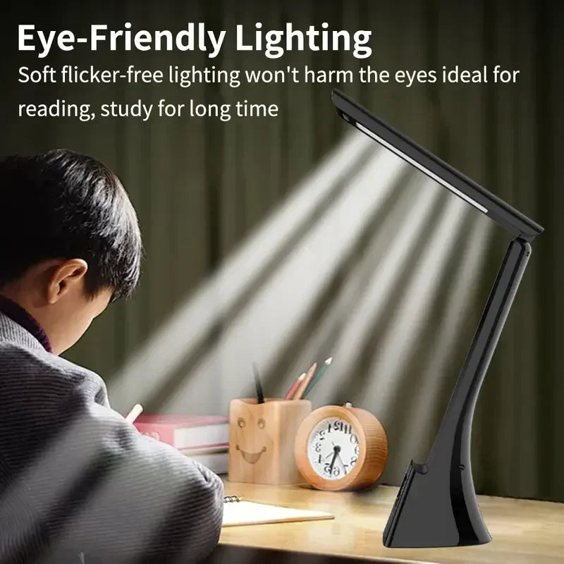 G Workspace LED Desk Lamp with Wireless Charger USB Powered Dimmable Light with Digital Clock &amp; Alarm