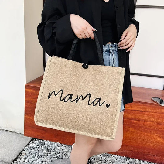 G Travel Mama Canvas Tote Bag Large Capacity Shoulder Bag for Shopping &amp; Baby Essentials