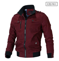 2024 Autumn New Men's Casual Jacket American style Fashion Stand-up Collar Thick Denim Cargo Pants Pure Cotton Man Coat Clothes