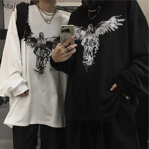 G Style Men's Long Sleeve Graphic T-Shirt Vintage Baggy Streetwear Tee