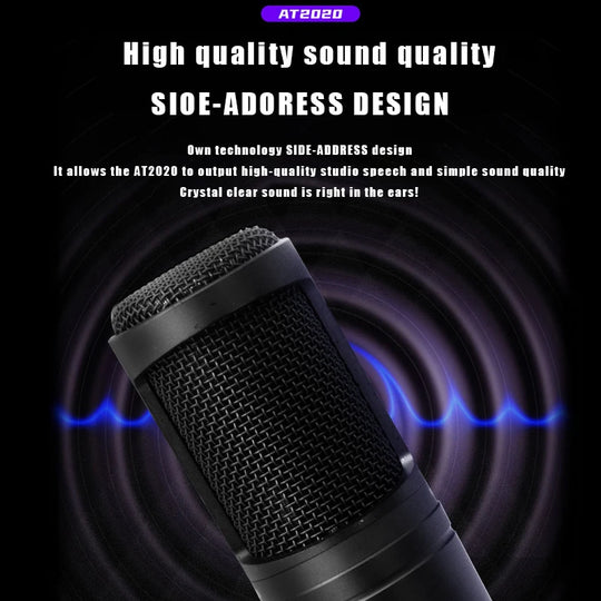 G Creator AT2020 Cardioid Condenser Microphone Large-Diaphragm Studio Mic for Podcasting, Streaming &amp; Recording