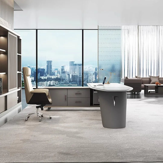 G Workspace Modern Luxury Executive Wooden Office Desk Premium Office Table for Professional Workspaces
