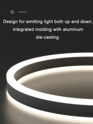 G Living Modern Dimmable LED Ring Chandelier Contemporary Pendant Light for Living Room & Dining Room