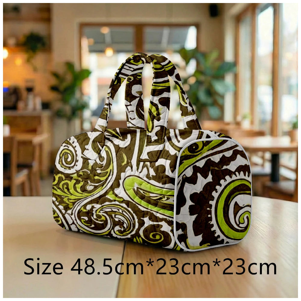 G Travel Quilted Tote Bag Large Paisley Print Shoulder Handbag for Travel &amp; Everyday Use
