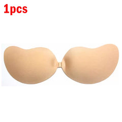 Women Invisible Push Up Bra Backless Strapless Bra Seamless Front Closure Bralette Underwear Women Self-Adhesive Silicone Sticky