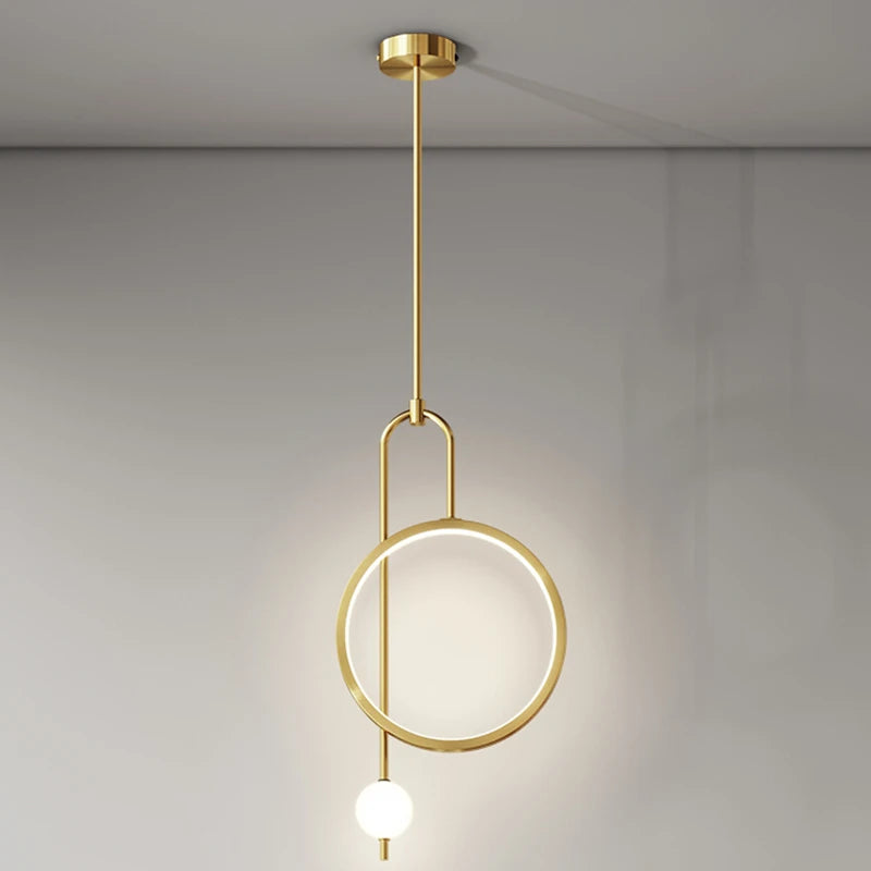 G Living Modern LED Ring Pendant Light Contemporary Hanging Ceiling Light for Bedroom, Living Room & Entryway