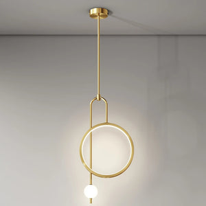 G Living Modern LED Ring Pendant Light Contemporary Hanging Ceiling Light for Bedroom, Living Room & Entryway