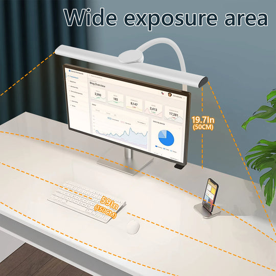 G Workspace LED Desk Lamp with Clamp 30 Lighting Modes, Flexible Gooseneck &amp; Adjustable Brightness