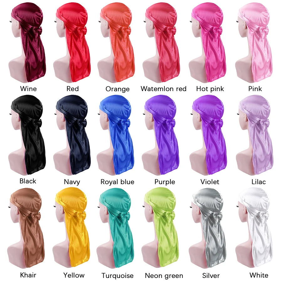 G Style Silky Satin Durag Unisex Long Tail Head Wrap for Hair Protection &amp; Everyday Style
