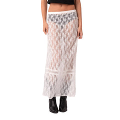 Women Lace Long Skirt Low Rise A-line Midi Skirt Y2K Summer Elegant Beach Party Maxi Skirts(G-Bodycon Long SkirtS)