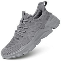 Mens Slip on Walking Shoes Non Slip Breathable Lightweight Sneakers Athletic Tennis Running Shoes for Gym Travel Jogging Grey