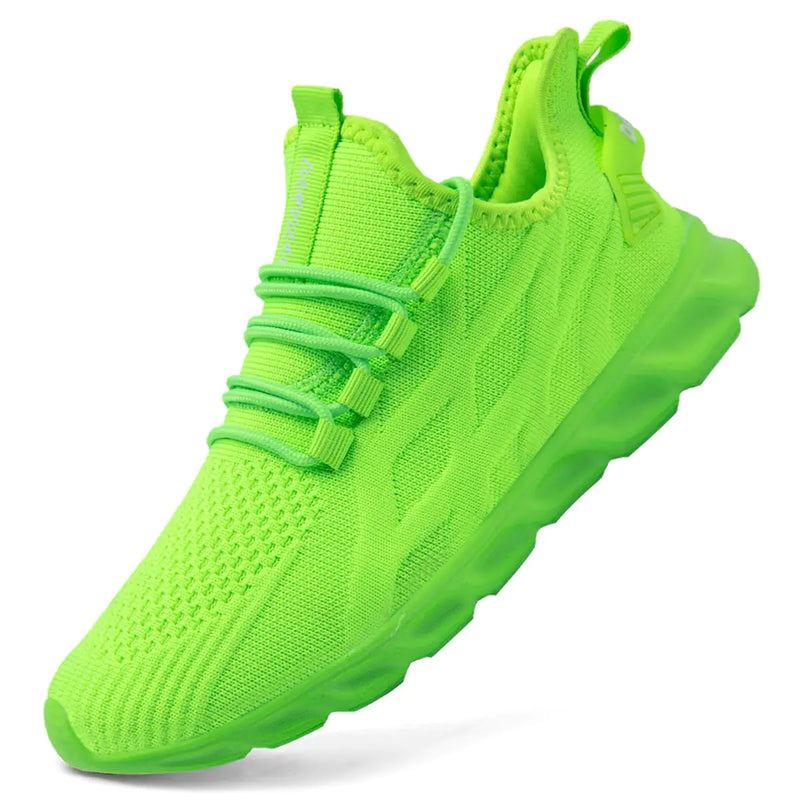 DLWKIPV Womens Walking Shoes Slip On Sneakers Tennis Shoes Running Sport Workout Gym Shoes Athletic Non Slip Lightweight Breathable Fashion Casual Shoes for Travel Work Bright Green US 10